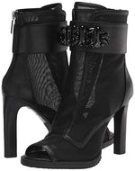 Load image into Gallery viewer, Karl Lagerfeld Paris Women&#39;s Blayze Peep Toe Heeled Fashion Bootie with Stud Embellishments Ankle Boot, Black, 8.5
