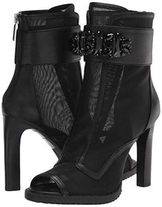 Karl Lagerfeld Paris Women's Blayze Peep Toe Heeled Fashion Bootie with Stud Embellishments Ankle Boot, Black, 8.5