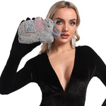 Load image into Gallery viewer, Boutique De FGG Elephant Crystal Clutch Bags Women Animal Rhinestone Evening Handbags Bridal Party Crystal Clutch Purse,Mini,Multi-White
