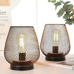 Load image into Gallery viewer, JHY DESIGN Set of 2 Metal Cage LED Lantern Battery Powered Cordless Accent Light with LED Great for Weddings Parties Patio Events for Indoors Outdoors

