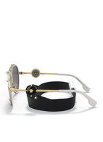 Load image into Gallery viewer, Versace VE 2232 147187 White Metal Aviator Sunglasses Grey Lens
