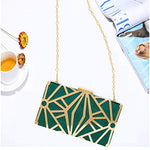 Load image into Gallery viewer, CARIEDO Women Evening Bag Elegant Clutch Purse Exquisite Velvet Metal Hollow out Handbags Prom Wedding Party (Green)
