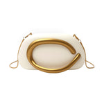 Load image into Gallery viewer, ARTLUXE Acrylic Clutch Purses with Metal Handle Women&#39;s Evening Bag for Weddings &amp; Parties, Skin-Touch Coating Handbag, White
