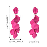 Load image into Gallery viewer, Just Follow Long Acrylic Rose Petal Earrings Dangle Exaggerated Flower Earrings Drop Statement Floral Tassel Earrings for Women (Rose Red)
