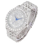 Load image into Gallery viewer, Charles Raymond Mens Watch w/Matching Iced Rolly Hip Hop Bracelet - Big Rhinestones on Trim and Elegant Baguette Time Indicators on Dial - Master Bling Designer - ST10226B (Silver)
