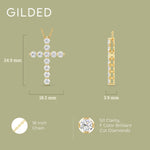 Load image into Gallery viewer, GILDED 1 ct. T.W. Lab Grown Diamond (SI1 Clarity, F Color) and 14 KT Gold Plated Sterling Silver Cross Pendant with an 18 Inch Spring Ring Clasp Cable Chain
