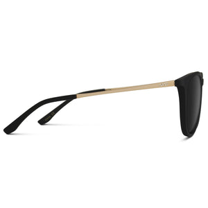 WearMe Pro Women's Round Sunglasses with Polarized UV Protection, Trendy Retro Designer Style (Gold Frame/Black Lens)