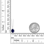 Load image into Gallery viewer, Gem Stone King 10K White Gold 8X6MM Oval Gemstone Birthstone and Diamond Necklace | Halo Pendant Necklace for Women | White Gold Necklace | With 18 Inch Chain
