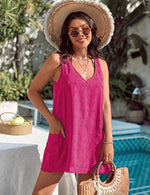 Load image into Gallery viewer, Blooming Jelly Womens Casual Sun Summer Dresses Sleeveless Bathing Suit Cover Up Mini Beach Dress (Medium, Hot Pink)
