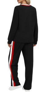 WIHOLL2 Piece Lounge Sets for Women Workout Matching Fall Clothes Outfits 2025 Fashion Winter Clothing Long Sleeve Teacher Tops Business Casual Airport Black M
