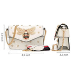 Load image into Gallery viewer, Beatfull Designer Bee Purse Fashion Crossbody Purse with Pearl for Women Pu Leather Shoulder Bag Clutch Handbags
