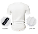 Load image into Gallery viewer, JMIERR Mens Muscle Slim Fit Button Henley Shirts Summer Crewneck Short Sleeve Longline Fitted T-Shirt Gym Workout Athletic Tee Shirt for Man, 2XL, White
