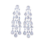 Load image into Gallery viewer, 18K Gold Natural Crystal Chandelier Earrings for Women,Dainty Moissanite Tassel Style Long Drop Earrings,Luxury Jewelry Gift for Her (White Gold, 18K Gold)

