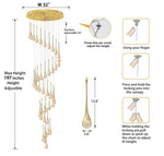 Load image into Gallery viewer, ykolupty H197 Foyer Chandeliers for high Ceiling Luxury Hanging Lights High Ceiling Pendant Lighting for Living Room Staircase Dimmable 2700K-6000K
