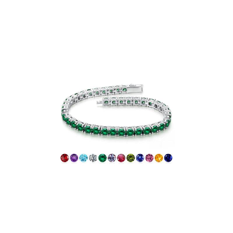 Iefil Emerald Tennis Bracelets for Women - May Birthstone Bracelet Sterling Silver, Emerald Jewelry | Anniversary Birthday Gifts for Women, Wedding Bracelets for Brides, Size 6.5"