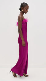 Load image into Gallery viewer, Runaway the Label Women's Ariana Strapless Maxi Dress, Plum, Pink, S
