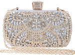 Load image into Gallery viewer, Covelin Women&#39;s Rhinestone Decorated Evening Bag, Tote Shoulder Crossbody Handbag with Chain (Silver)
