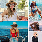 Load image into Gallery viewer, FURTALK Womens Mens Wide Brim Straw Panama Hat Fedora Summer Beach Sun Hat UPF Straw Hat for Women
