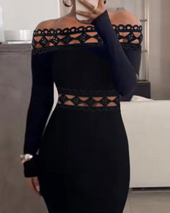 Women's Summer Casual One Shoulder Lace Long Sleeve Dresses Women's Party Cocktail Beach Vacation Women's Dresses (1,Medium)