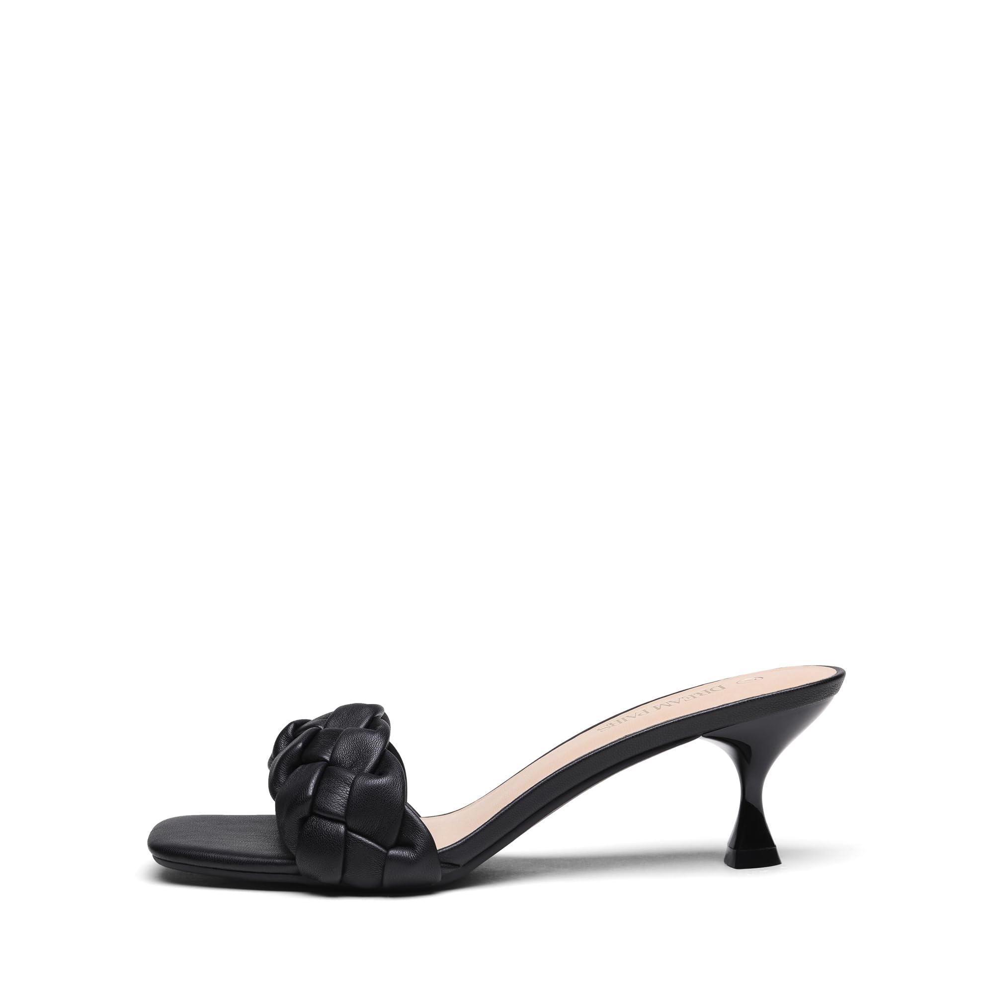 DREAM PAIRS Women's Open Toe Low Kitten Heels, Sexy Stilettos Heels Pump Sandals, Party Evening Prom Dance Dress Shoes, Size 7, Black/PU, SDHS2216W