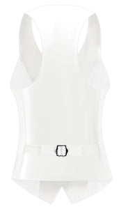 V VOCNI Suit Vest for Women Waistcoat Vest Vintage Steampunk Dressy Casual Racerback Vests Jacket White Medium
