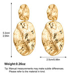 Load image into Gallery viewer, NEPULOY Gold Women Drop Dangle Earrings Hammered Statement Earrings

