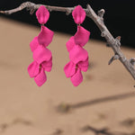 Load image into Gallery viewer, Just Follow Long Acrylic Rose Petal Earrings Dangle Exaggerated Flower Earrings Drop Statement Floral Tassel Earrings for Women (Rose Red)
