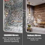 Load image into Gallery viewer, CHARMOR 48x36 Silver Bathroom Mirror, Brushed Silver Framed Bathroom Vanity Mirror, Modern Rectangle Mirror, Rounded Corners, Shatterprood, Anti-Rust (Horizontal/Vertical)
