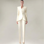 Load image into Gallery viewer, YSMLOIU 3 Pieces Womens Satin Suits Slim Fit Suit for Women Casual Dressy Pantsuits Womens' Tuxedo Formal Outfits Red 10
