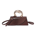 Load image into Gallery viewer, WIGUYUN Women Patent Leather Alligator Purse Crocodile Evening Handbag Clutch Bag Shoulder Cross Body Envelope Bag,Brown
