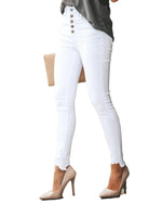 Load image into Gallery viewer, Allimy Women High Rise Stretch Jeans High Waist Ripped Distressed Ankle Skinny White Size 8
