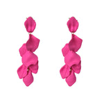 Load image into Gallery viewer, Just Follow Long Acrylic Rose Petal Earrings Dangle Exaggerated Flower Earrings Drop Statement Floral Tassel Earrings for Women (Rose Red)
