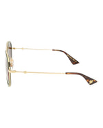 Load image into Gallery viewer, Gucci Pilot Urban Web Block Aviator Sunglasses, Gold/Green, One Size
