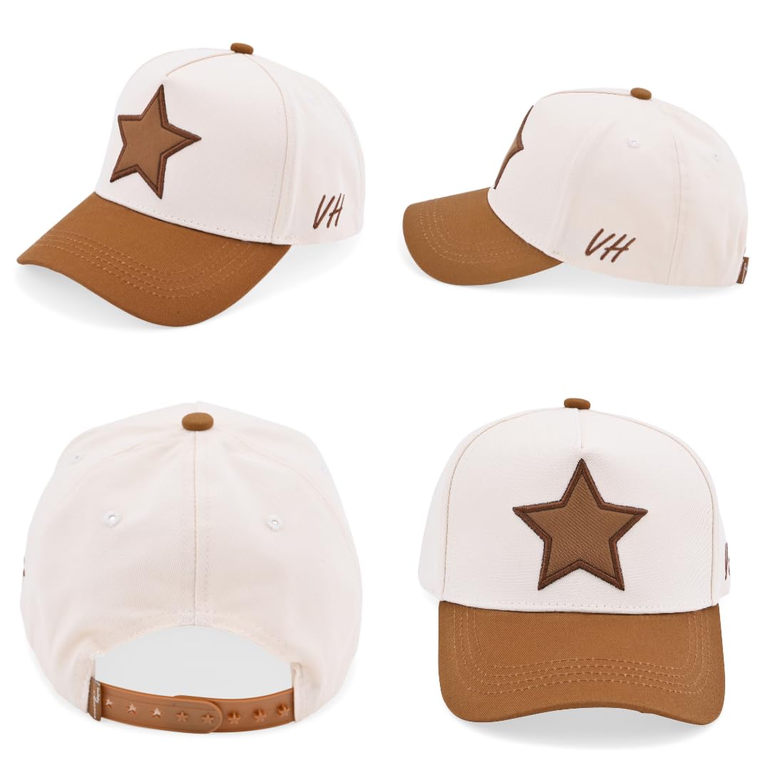 VINTAGE HAVANA Rise Trucker Hats Women & Men Bone/Brown | Western Retro Adjustable Snapback Hat | Preppy Cute Trendy Fashion Baseball Cap