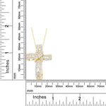 Load image into Gallery viewer, AFFY Infinity Cross Pendant Necklace, 1.00 Carat Lab Grown Diamond Religious Jewelry Gift For Women &amp; Men in 14k Yellow Gold Over Sterling Silver (1 Ctw)
