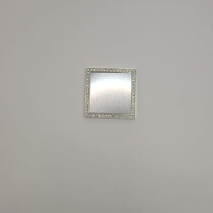 Wireless City Diamond Bling Makeup Mirror for Phone Case - Silver, Stick-On Vanity Mirror with Cubic Zirconia Stones, Universal Fit, Perfect for Selfies and Makeup Touch-Ups