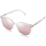 Load image into Gallery viewer, SOJOS Classic Round Sunglasses for Women Men Retro Vintage Shades Large Plastic Frame Sunnies SJ2067 with Crystal Frame/Pink Mirrored Lens
