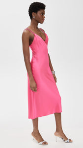 alice + olivia Women's Kiro V Neck Slip Dress, Wild Pink, 0