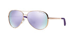 Load image into Gallery viewer, Michael Kors Women's MK5004 Chelsea Aviator Sunglasses, Rose Gold/Purple Mirrored, 59 mm

