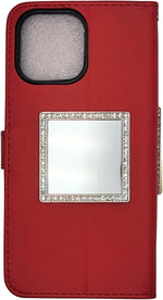 Load image into Gallery viewer, Wireless City Diamond Bling Makeup Mirror for Phone Case - Silver, Stick-On Vanity Mirror with Cubic Zirconia Stones, Universal Fit, Perfect for Selfies and Makeup Touch-Ups

