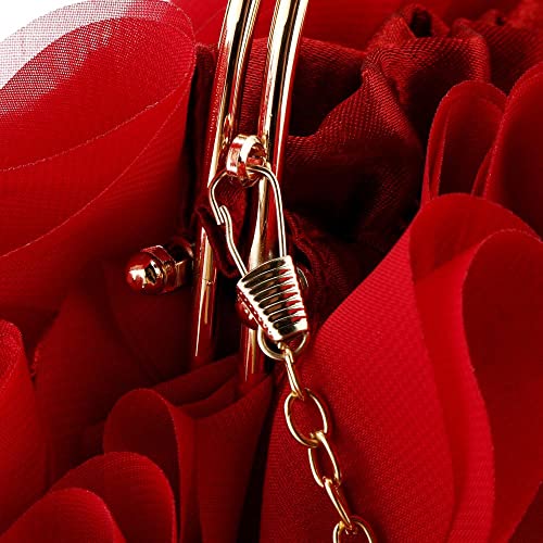 Purses and Handbags for Women Clutch Purse Party Clutch Shoulder Bags with Detachable Strap (Red) One Size