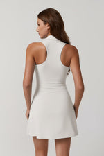 Load image into Gallery viewer, QINSEN Polor Neck Golf Dresses for Women Sleeveless Tennis Dress Build in Shorts with Pocket White S
