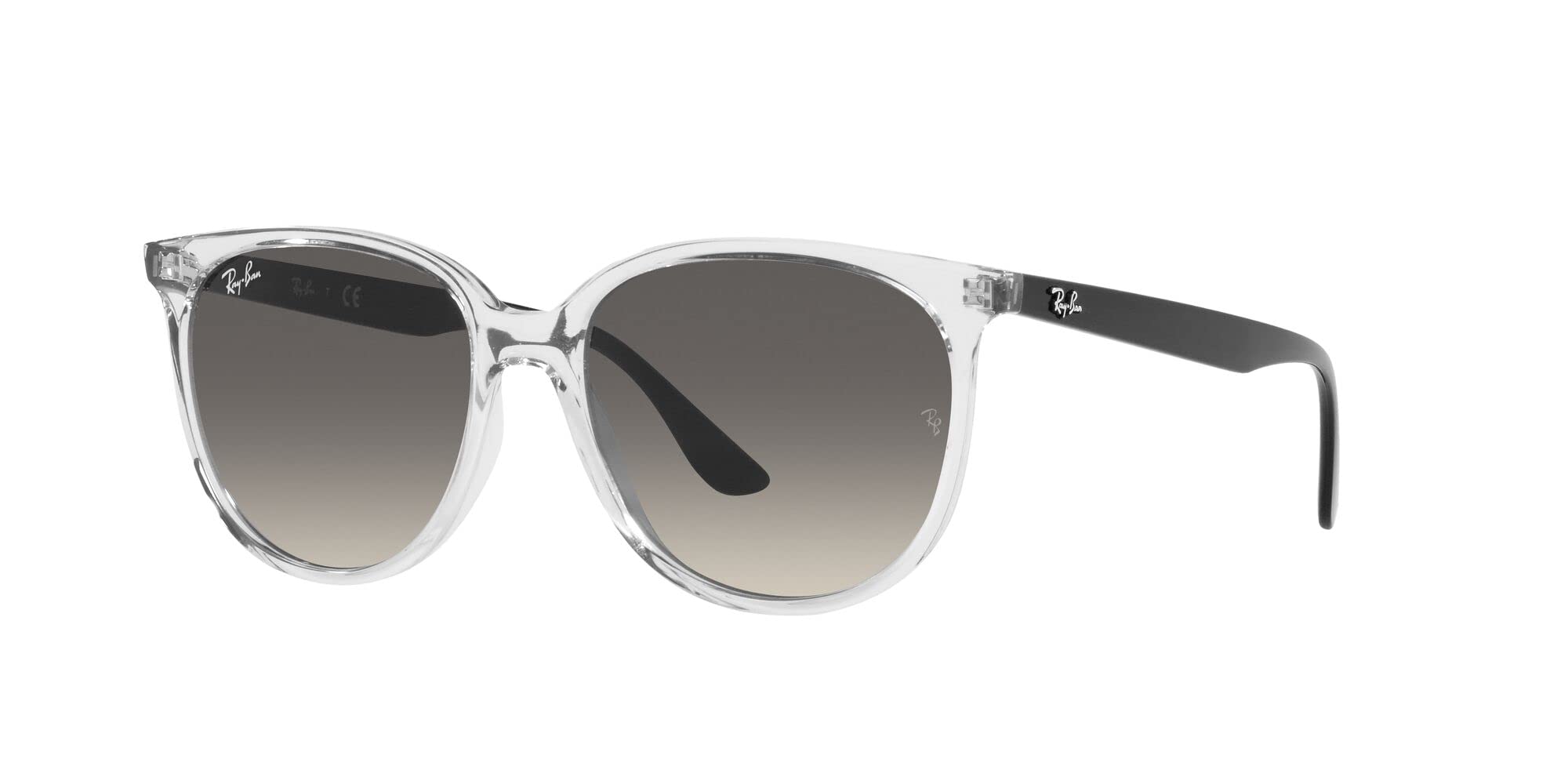 Ray-Ban Women's RB4378 Square Sunglasses, Transparent/Grey Gradient, 54 mm