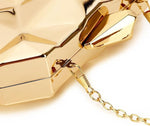 Load image into Gallery viewer, WIOLETA Geometric Evening Clutch - Metallic Gold Bags for Wedding, Party &amp; Formal Evening
