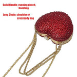 Load image into Gallery viewer, Twisted-chain heart mini clutch wrapped in rhinestones offers romantic glow for wedding ceremonies and date nights (Red)
