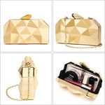 Load image into Gallery viewer, WIOLETA Geometric Evening Clutch - Metallic Gold Bags for Wedding, Party &amp; Formal Evening
