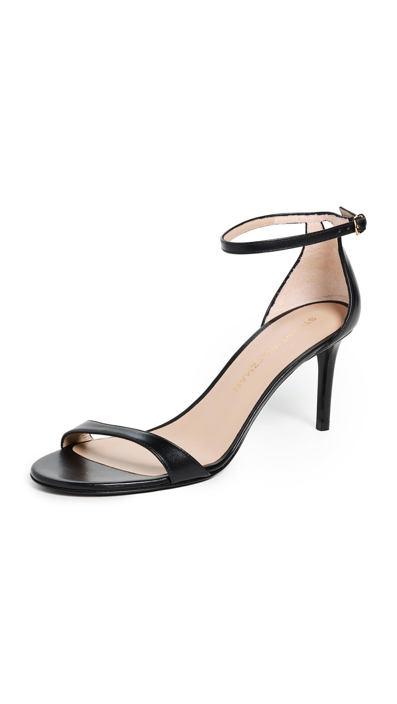 Stuart Weitzman Women's Nudist II Sandal 75, Black, 7 Medium US