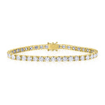 Load image into Gallery viewer, The Diamond Channel CERTIFIED 14 Karat Solid Gold LAB GROWN Diamond Tennis Bracelet. Push Safety Lock, 7 Inch Length (E-F Color, VS1-VS2 Clarity) (yellow-gold, 1 cttw)
