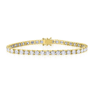 The Diamond Channel CERTIFIED 14 Karat Solid Gold LAB GROWN Diamond Tennis Bracelet. Push Safety Lock, 7 Inch Length (E-F Color, VS1-VS2 Clarity) (yellow-gold, 1 cttw)