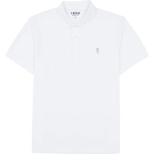 IZOD Men's Performance Golf Grid Short Sleeve Stretch Polo Shirt, White, X-Large